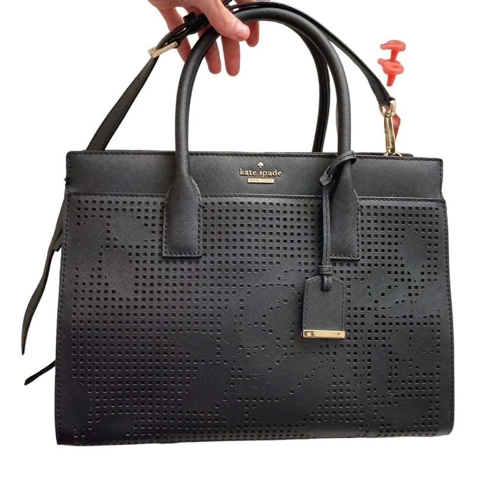 Kate Spade New York Cameron Street Perforated Candace Satchel PXRU7723 black